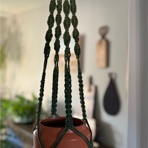 Green Macrame Plant Hanger